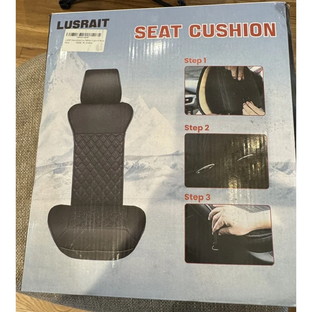 New Lusrait Black Seat Cushion Chair Cover PU Leather
